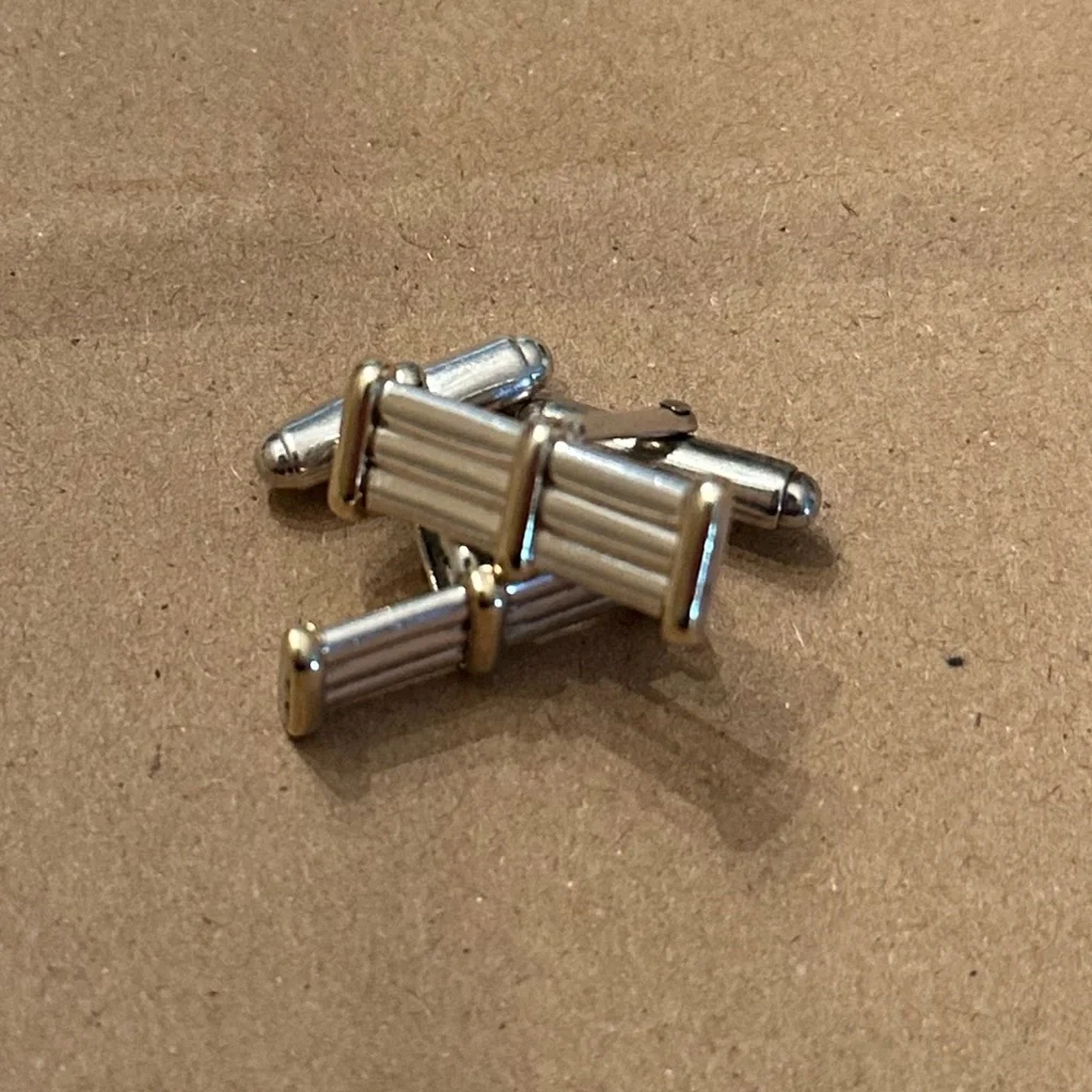 Tiffany & Co Elegant Sterling Silver and Gold Cufflinks